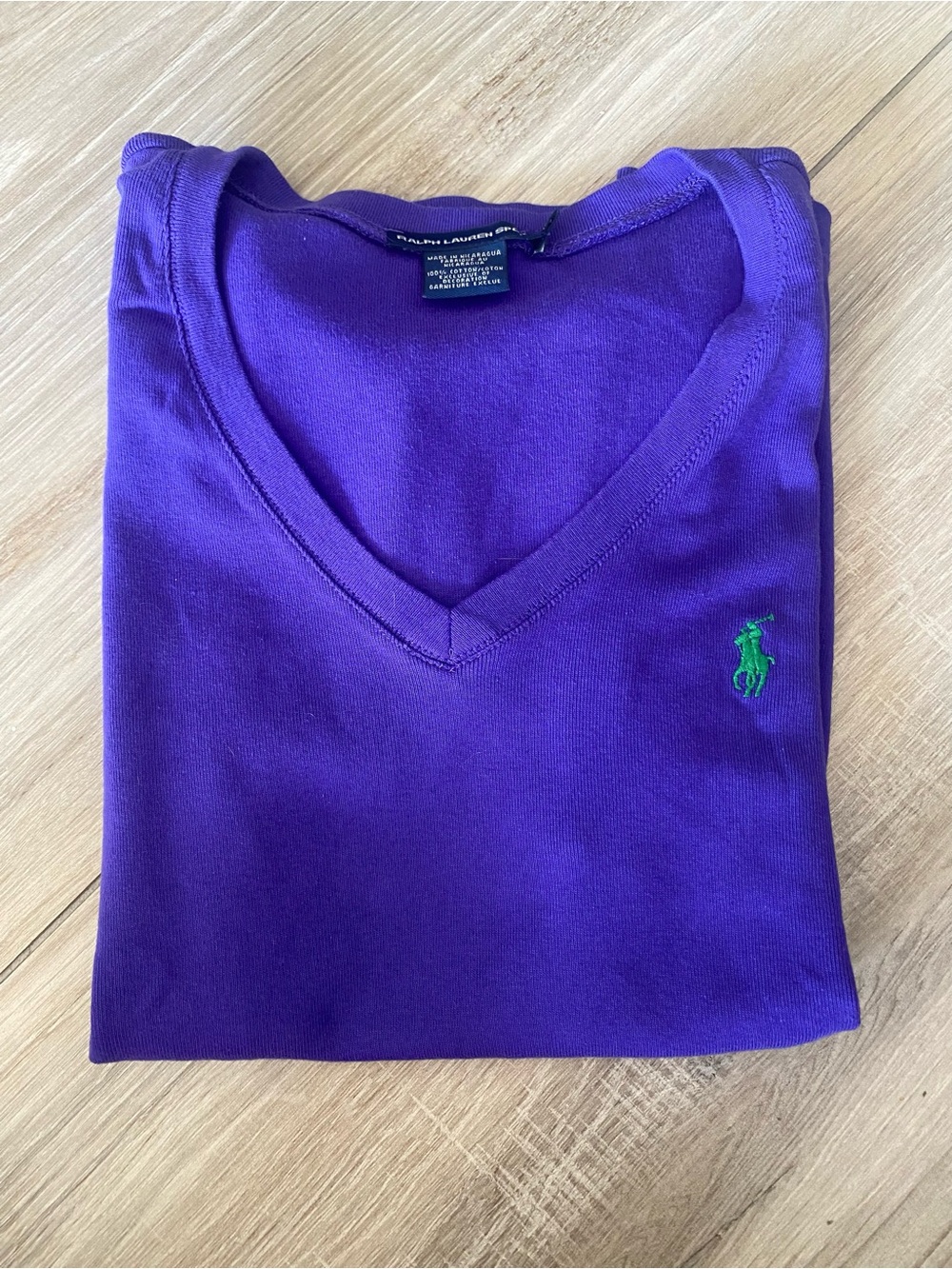 Ralph Lauren Purple V-Neck Polo Women's Top Size XL Great Condition
